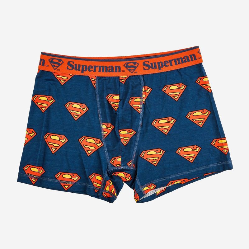 slide 1 of 6, Men's Superman Boxer Briefs - Blue L, 1 ct
