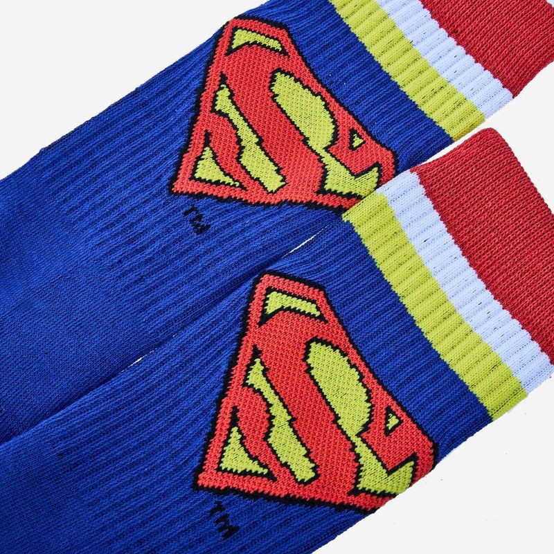 slide 1 of 1, Men's Superman Athletic Crew Socks - Blue 6-12, 1 ct