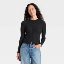 Women's Ribbed Button-Down Cardigan - Universal Thread™ Black XL