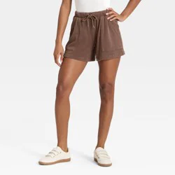Women's Mid-Thigh Fleece Shorts - Universal Thread™ Brown XL