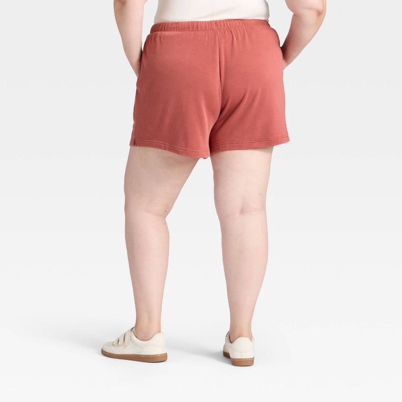 slide 2 of 3, Women's Mid-Thigh Fleece Shorts - Universal Thread™ Rust XXL, 1 ct
