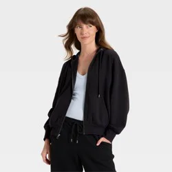 Women's Zip-Up Hoodie Sweatshirt - Universal Thread™ Black XS