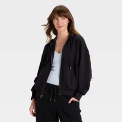 Women's Zip-Up Hoodie Sweatshirt - Universal Thread™ Black L