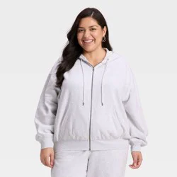 Women's Zip-Up Hoodie Sweatshirt - Universal Thread™ Light Heather Gray XXL