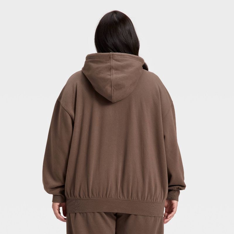 slide 2 of 3, Women's Zip-Up Hoodie Sweatshirt - Universal Thread™ Brown XXL, 1 ct