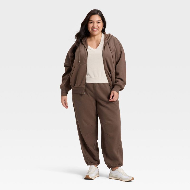 slide 3 of 3, Women's Zip-Up Hoodie Sweatshirt - Universal Thread™ Brown XXL, 1 ct