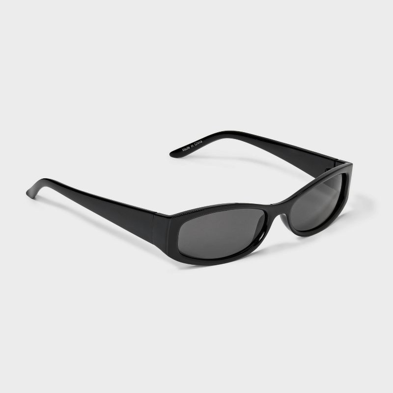 slide 2 of 2, Plastic Slim Rectangle Sunglasses - Wild Fable™ Black, 1 ct