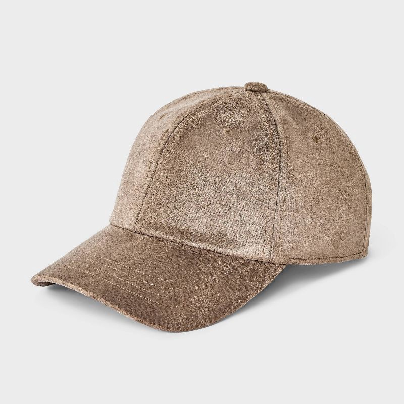 slide 1 of 4, Faux Suede Baseball Hat - Universal Thread™ Brown, 1 ct