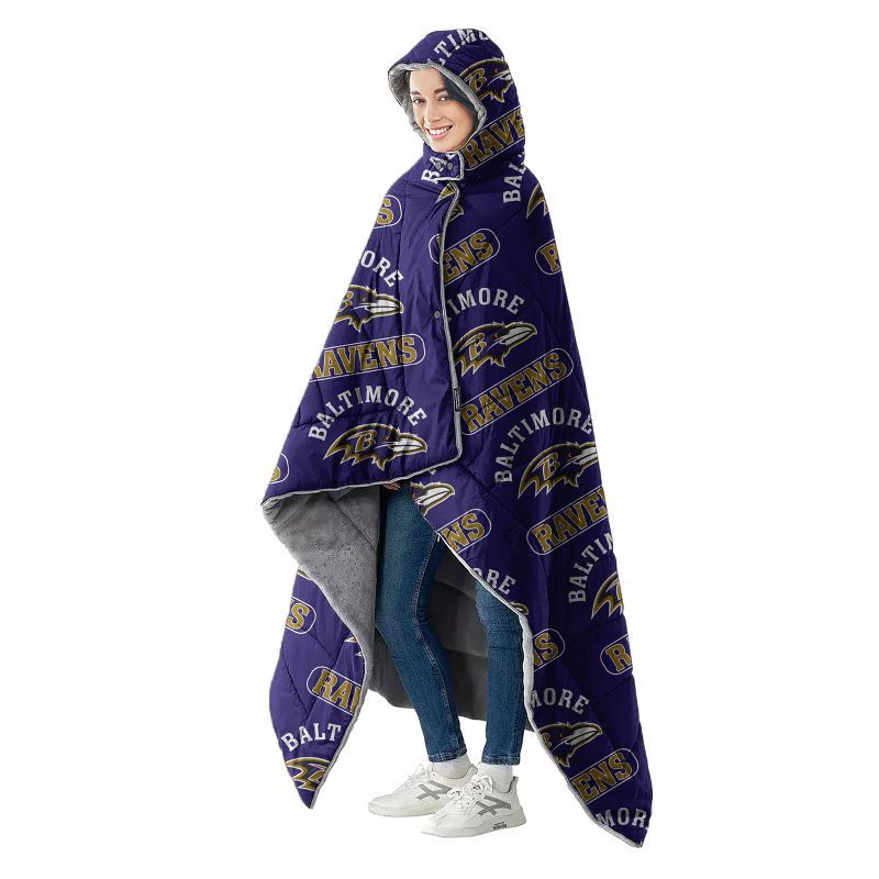 slide 2 of 2, NFL Baltimore Ravens Outdoor Wearable 54"x72" Blanket, 1 ct