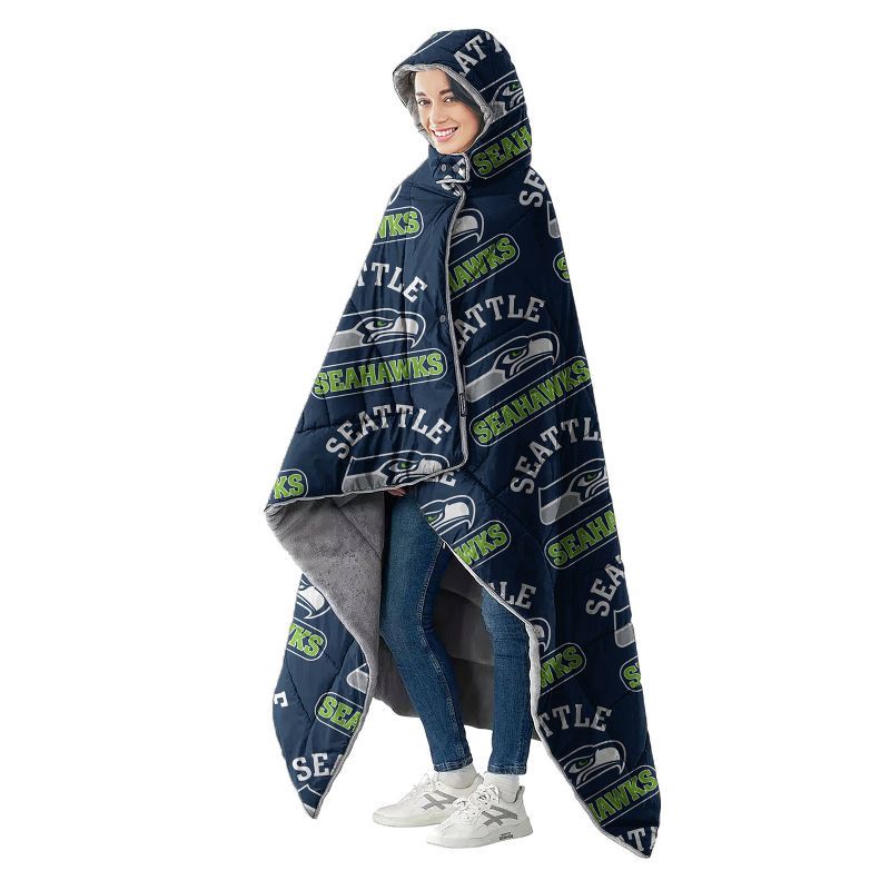 slide 2 of 2, NFL Seattle Seahawks Outdoor Wearable 54"x72" Blanket, 1 ct
