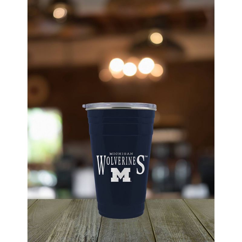 slide 4 of 4, NCAA Michigan Wolverines Tailgater Tumbler - 22oz: Stainless Steel, Acrylic Lid, 22 oz
