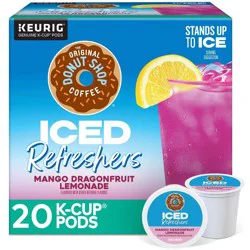 The Original Donut Shop Iced Refreshers Mango Dragonfruit Lemonade Keurig K-Cup Pods - 20ct