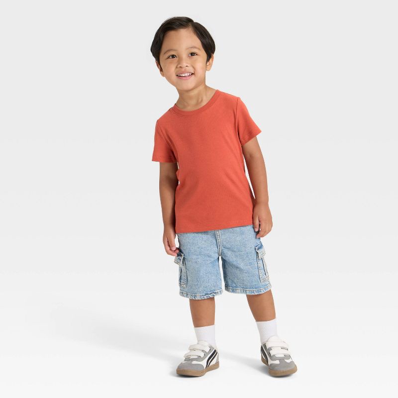 slide 3 of 3, Toddler Boys' Short Sleeve Solid T-Shirt - Cat & Jack™ Orange 5T, 1 ct