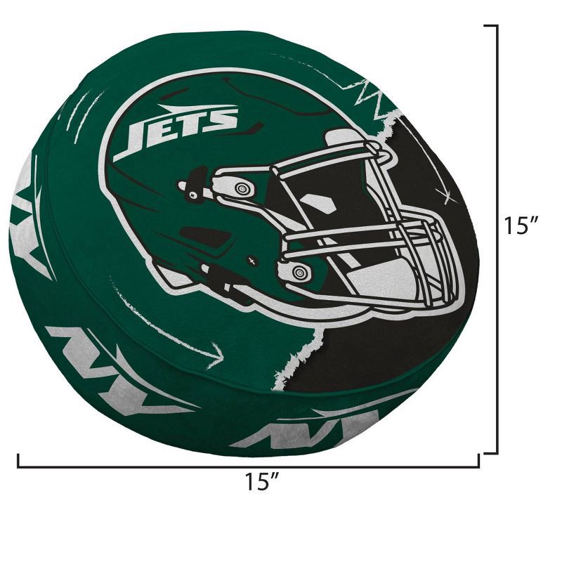 slide 3 of 3, NFL New York Jets Split Helmet Circle Plushlete Pillow, 1 ct