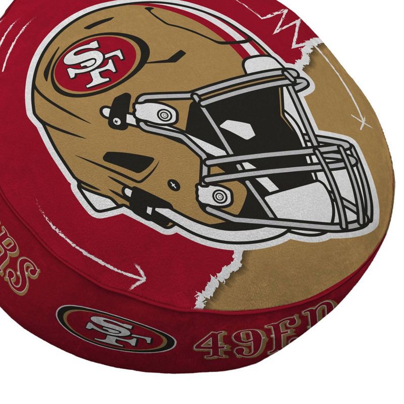 slide 2 of 3, NFL San Francisco 49ers Split Helmet Circle Plushlete Pillow, 1 ct