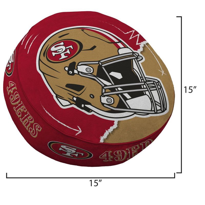 slide 3 of 3, NFL San Francisco 49ers Split Helmet Circle Plushlete Pillow, 1 ct