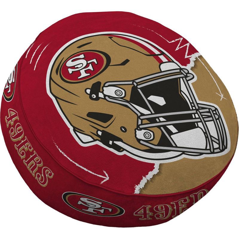 slide 1 of 3, NFL San Francisco 49ers Split Helmet Circle Plushlete Pillow, 1 ct