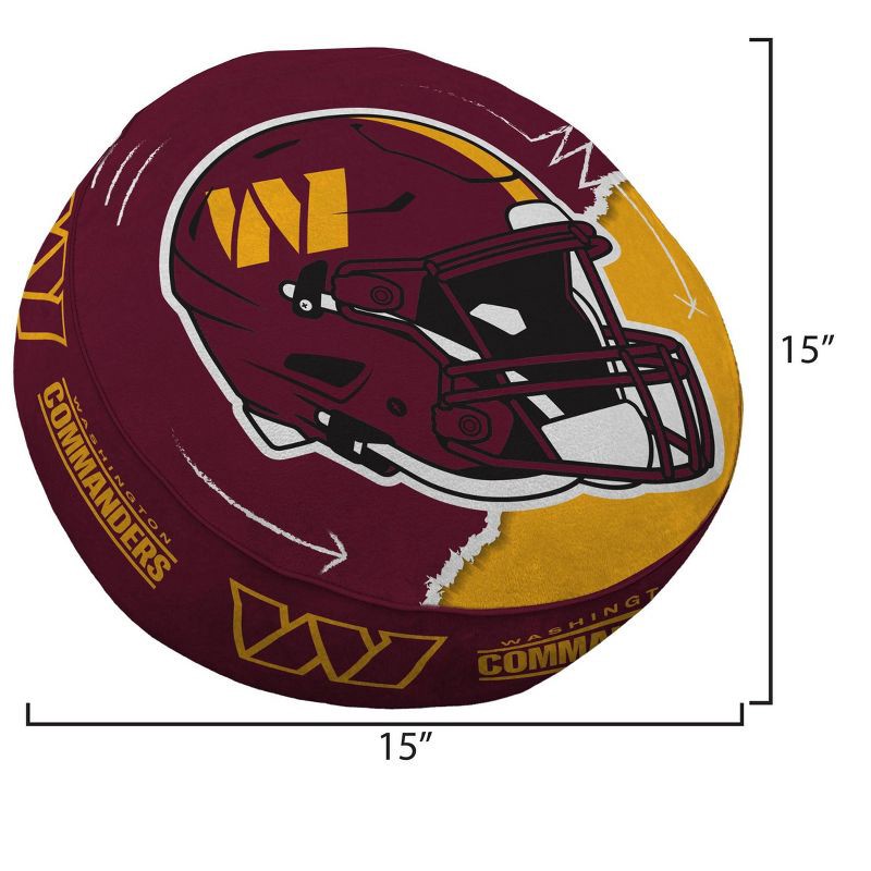 slide 3 of 3, NFL Washington Commanders Split Helmet Circle Plushlete Pillow, 1 ct