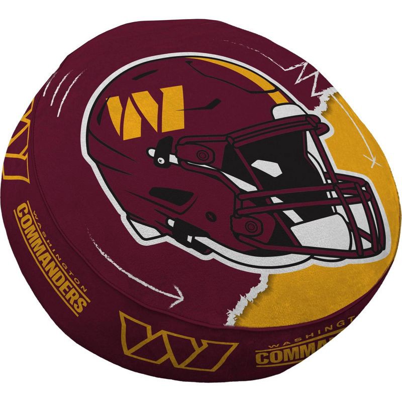 slide 1 of 3, NFL Washington Commanders Split Helmet Circle Plushlete Pillow, 1 ct