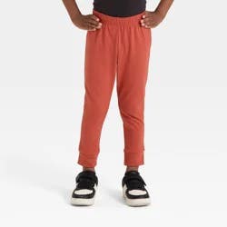 Toddler Boys' Solid Jersey Jogger Pants - Cat & Jack™ Copper Orange 5T