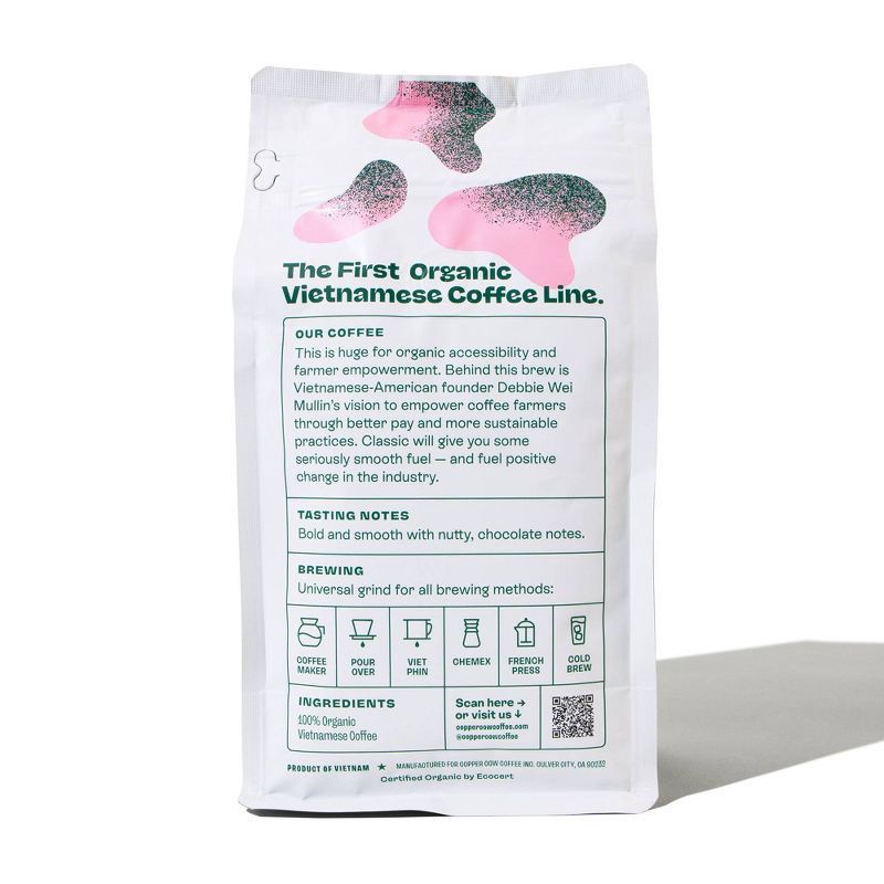 slide 2 of 10, COPPER COW COFFEE Classic Organic Vietnamese Dark Roast Ground Coffee - 12oz, 12 oz