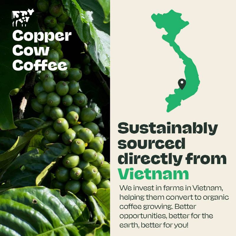 slide 5 of 10, COPPER COW COFFEE Classic Organic Vietnamese Dark Roast Ground Coffee - 12oz, 12 oz