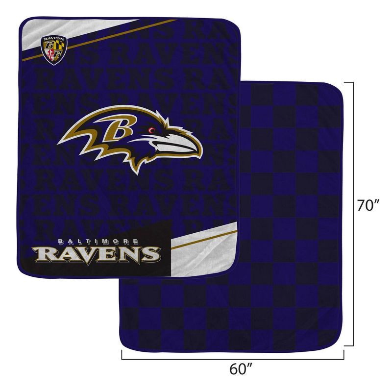 slide 3 of 3, NFL Baltimore Ravens Diagonal Ghost Checker Double Sided Ultra Cozy Blanket, 1 ct
