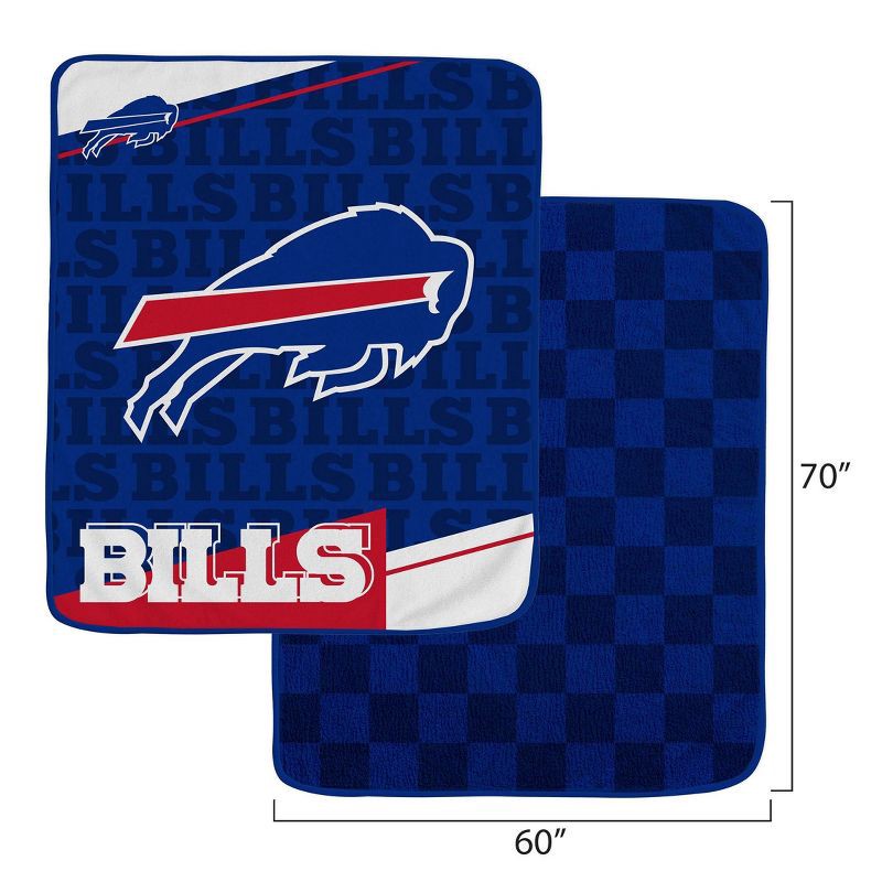 slide 3 of 3, NFL Buffalo Bills Diagonal Ghost Checker Double Sided Ultra Cozy Blanket, 1 ct