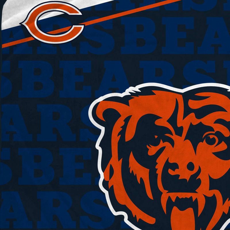 slide 2 of 3, NFL Chicago Bears Diagonal Ghost Checker Double Sided Ultra Cozy Blanket, 1 ct