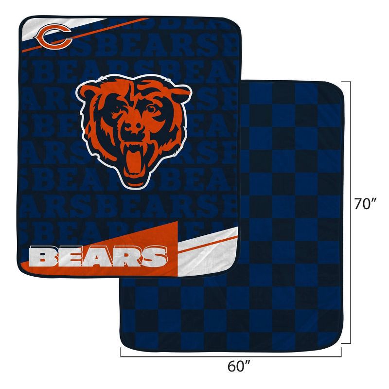slide 3 of 3, NFL Chicago Bears Diagonal Ghost Checker Double Sided Ultra Cozy Blanket, 1 ct