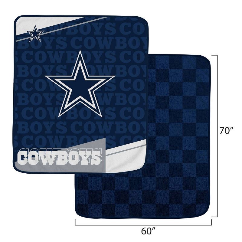slide 3 of 3, NFL Dallas Cowboys Diagonal Ghost Checker Double Sided Ultra Cozy Blanket, 1 ct