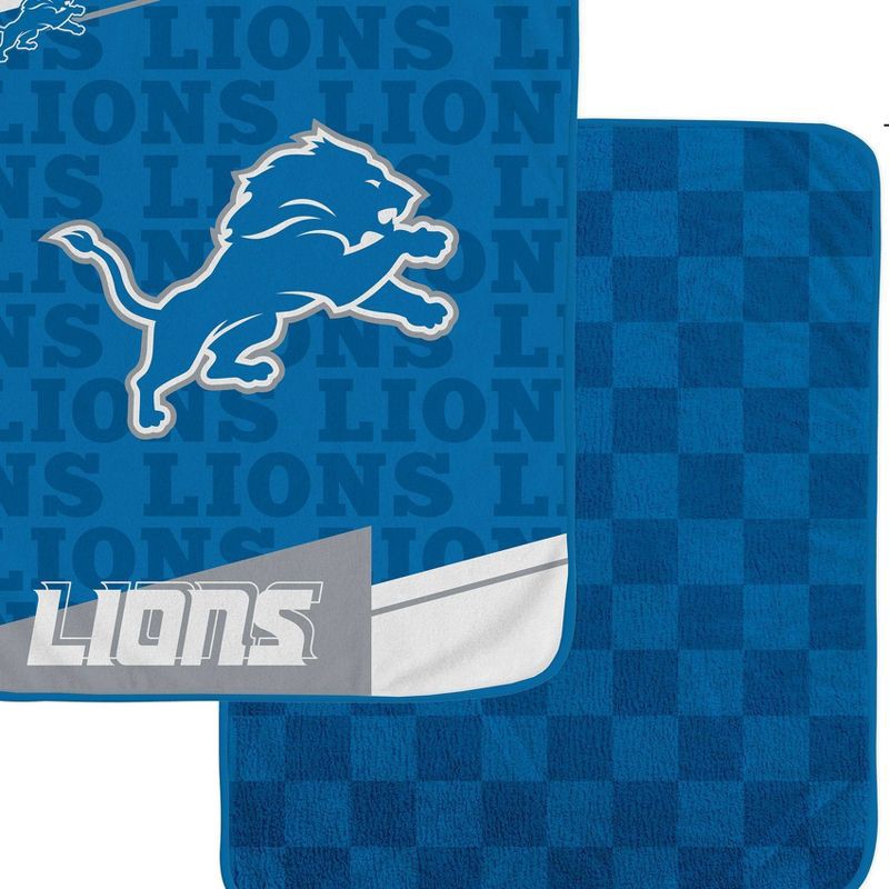 slide 2 of 3, NFL Detroit Lions Diagonal Ghost Checker Double Sided Ultra Cozy Blanket, 1 ct