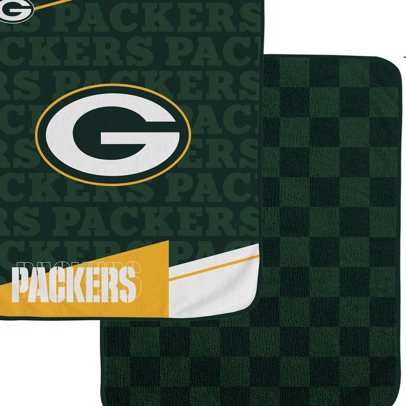 slide 2 of 3, NFL Green Bay Packers Diagonal Ghost Checker Double Sided Ultra Cozy Blanket, 1 ct