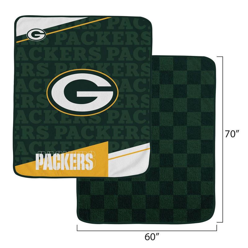 slide 3 of 3, NFL Green Bay Packers Diagonal Ghost Checker Double Sided Ultra Cozy Blanket, 1 ct