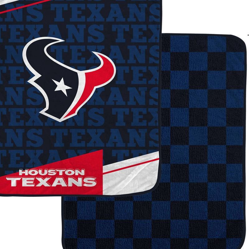 slide 2 of 3, NFL Houston Texans Diagonal Ghost Checker Double Sided Ultra Cozy Blanket, 1 ct