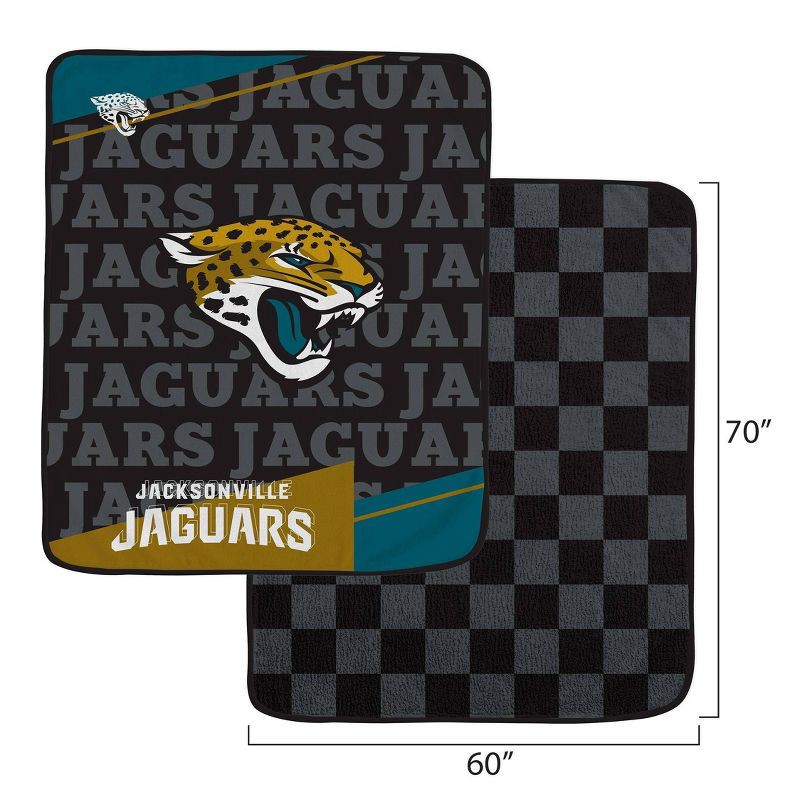 slide 3 of 3, NFL Jacksonville Jaguars Diagonal Ghost Checker Double Sided Ultra Cozy Blanket, 1 ct