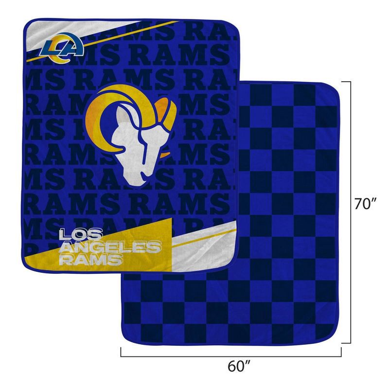 slide 3 of 3, NFL Los Angeles Rams Diagonal Ghost Checker Double Sided Ultra Cozy Blanket, 1 ct