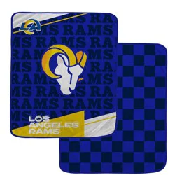NFL Los Angeles Rams Diagonal Ghost Checker Double Sided Ultra Cozy Blanket