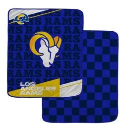 NFL Los Angeles Rams Diagonal Ghost Checker Double Sided Ultra Cozy Blanket