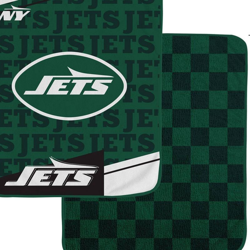 slide 2 of 3, NFL New York Jets Diagonal Ghost Checker Double Sided Ultra Cozy Blanket, 1 ct