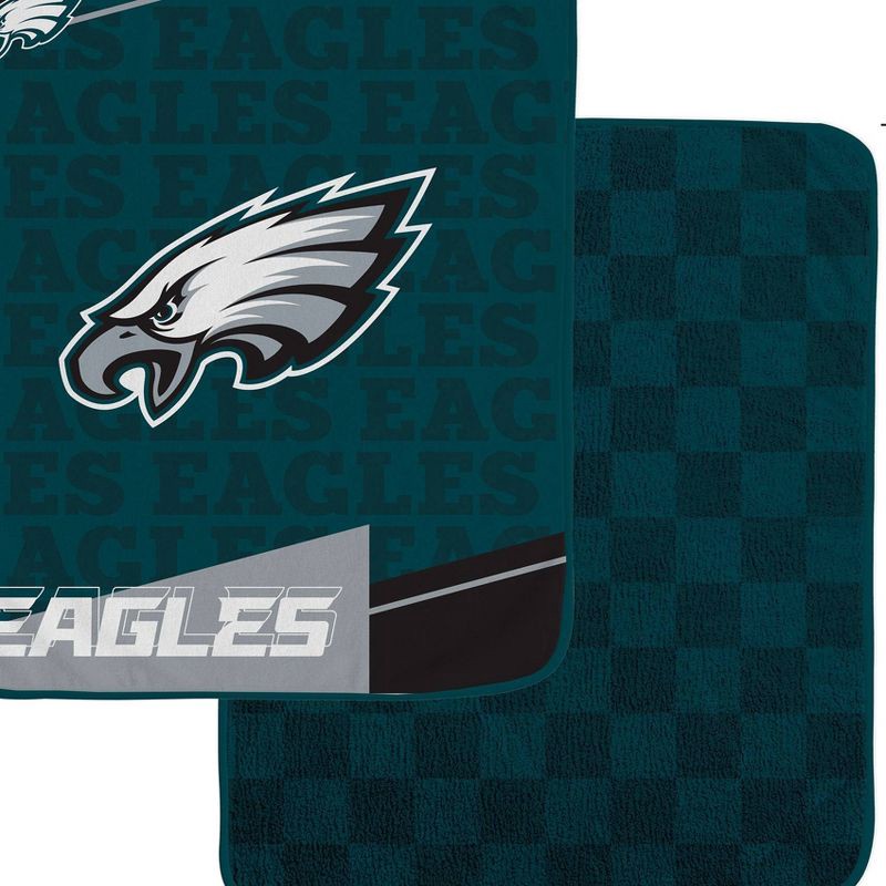 slide 2 of 3, NFL Philadelphia Eagles Diagonal Ghost Checker Double Sided Ultra Cozy Blanket, 1 ct
