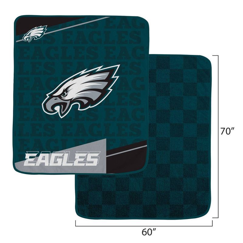 slide 3 of 3, NFL Philadelphia Eagles Diagonal Ghost Checker Double Sided Ultra Cozy Blanket, 1 ct