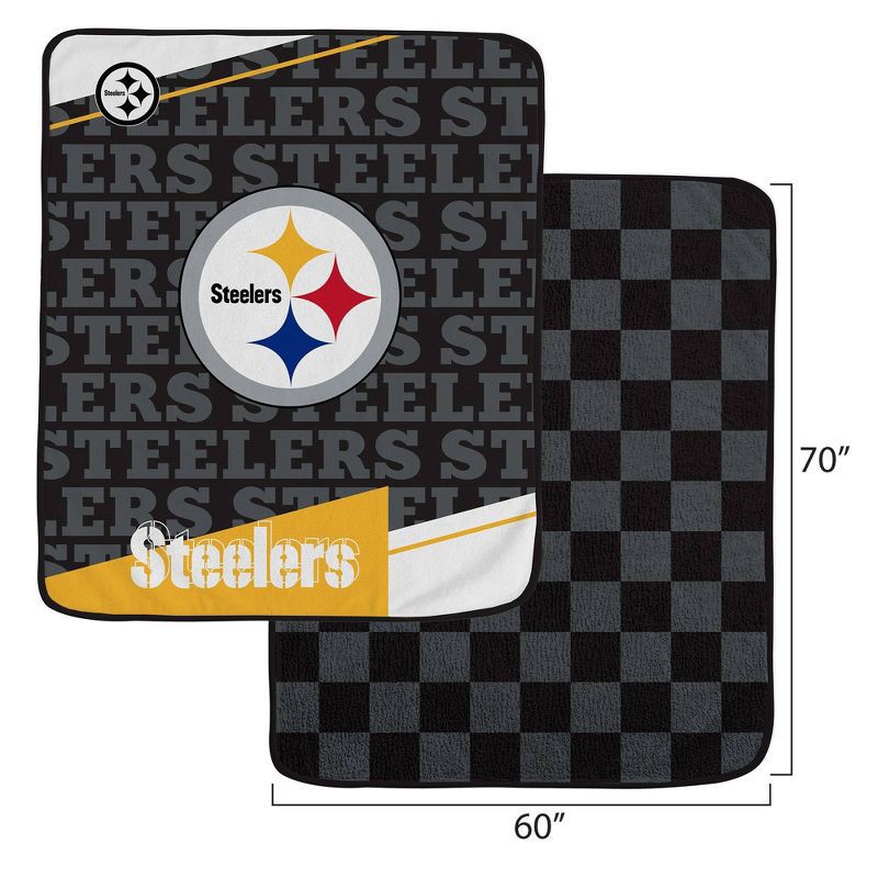 slide 3 of 3, NFL Pittsburgh Steelers Diagonal Ghost Checker Double Sided Ultra Cozy Blanket, 1 ct