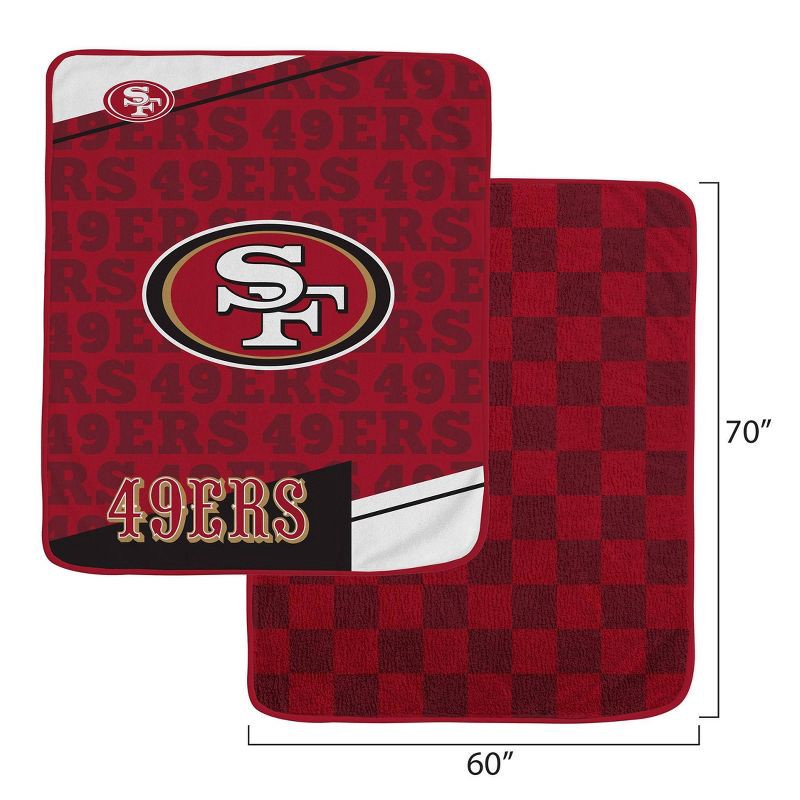 slide 3 of 3, NFL San Francisco 49ers Diagonal Ghost Checker Double Sided Ultra Cozy Blanket, 1 ct