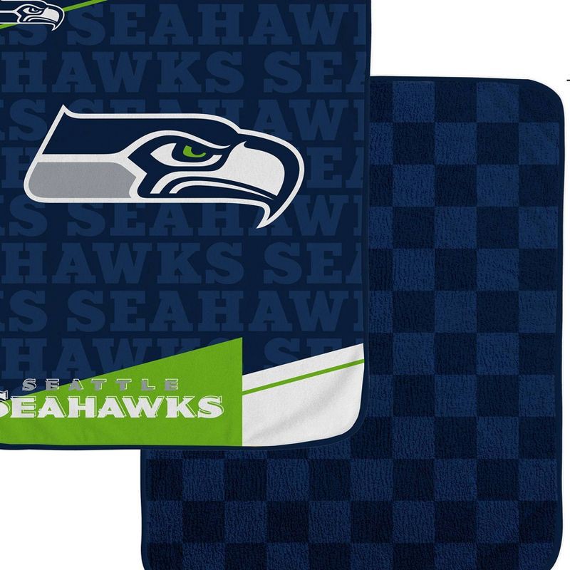 slide 2 of 3, NFL Seattle Seahawks Diagonal Ghost Checker Double Sided Ultra Cozy Blanket, 1 ct