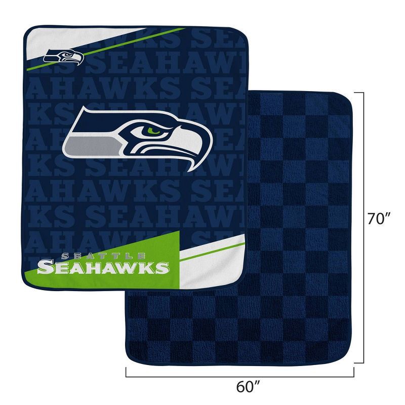 slide 3 of 3, NFL Seattle Seahawks Diagonal Ghost Checker Double Sided Ultra Cozy Blanket, 1 ct