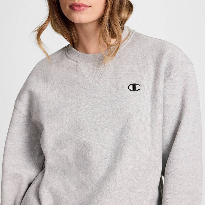 slide 4 of 7, Champion Women's Fleece Crewneck Sweatshirt - Heather Gray XS, 1 ct