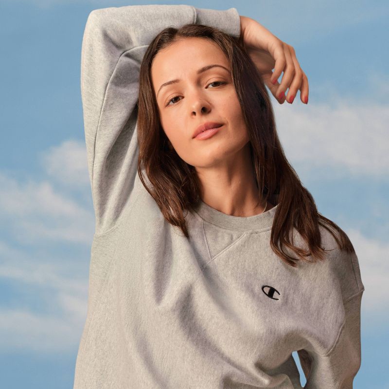 slide 7 of 7, Champion Women's Fleece Pullover Sweatshirt - Heather Gray S, 1 ct