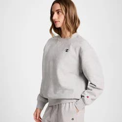 Champion Women's Fleece Crewneck Sweatshirt - Heather Gray XXL