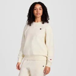 Champion Women's Fleece Crewneck Sweatshirt - Cream XS